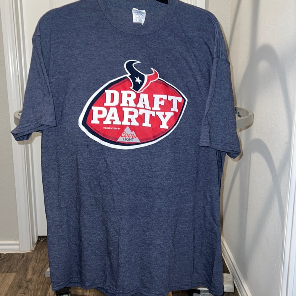 Men’s Texans Draft Party T-shirt, XL, Blue